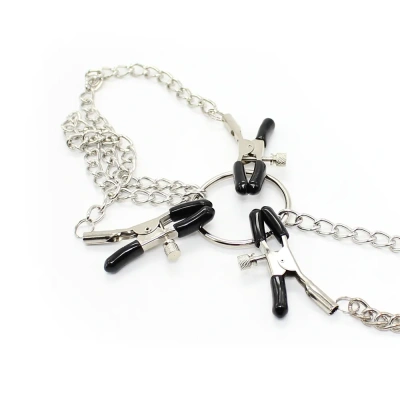 3 CLAMPS/CHAIN SILVER/BLACK