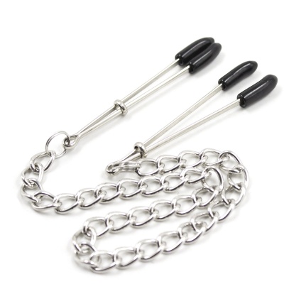 NIPPLE CLAMPS/CHAIN SILVER/BLACK