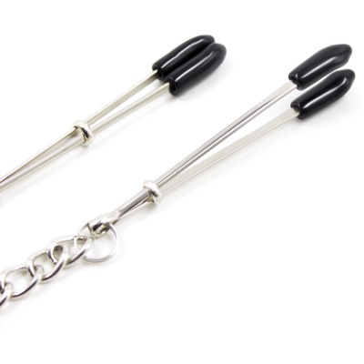 NIPPLE CLAMPS/CHAIN SILVER/BLACK