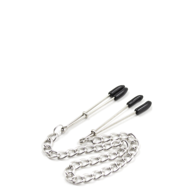 NIPPLE CLAMPS/CHAIN SILVER/BLACK