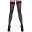 HOLD UP STOCKINGS BLACK LEOPARD