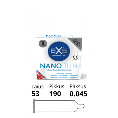 EXS Nano Thin ultra õhukesed kondoomid
