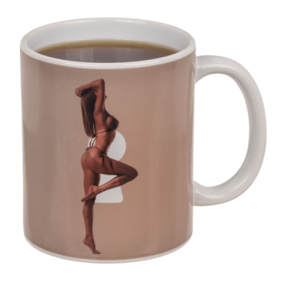 STONEWARE TEMPERATURE MUG - STRIPPER GIRL