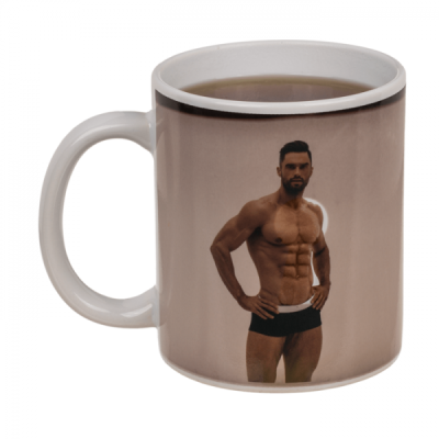 STONEWARE TEMPERATURE MUG - STRIPPER BOY