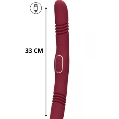 DOUBLE-SIDED THRUSTING VIBRATOR - MERLOT GRAPE