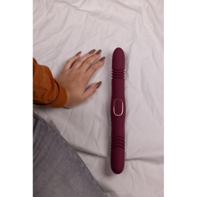 DOUBLE-SIDED THRUSTING VIBRATOR - MERLOT GRAPE
