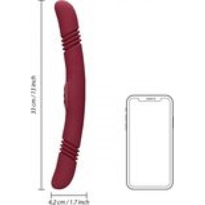 DOUBLE-SIDED THRUSTING VIBRATOR - MERLOT GRAPE