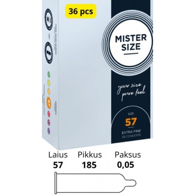 MISTER SIZE 57MM CONDOMS 36PCS