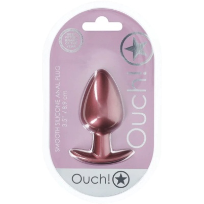 SMOOTH SILICONE ANAL PLUG ROSE GOLD L