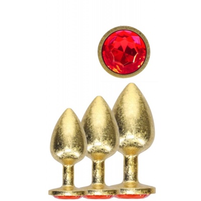 MILAN COLLECTION - METAL ANAL PLUG SET GOLD